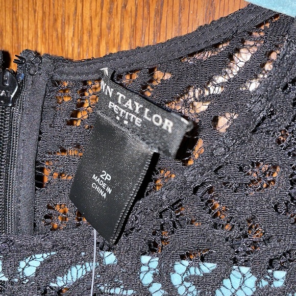 Ann Taylor Petite Black and White Floral Lace Dress - Picture 9 of 10